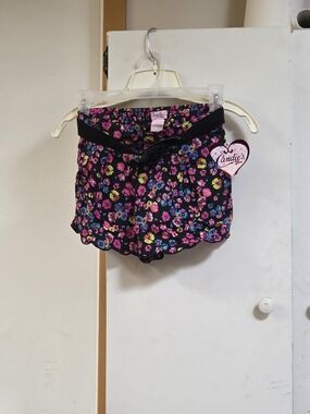 Candie's Black Floral Scalloped-Edge Girls' Shorts